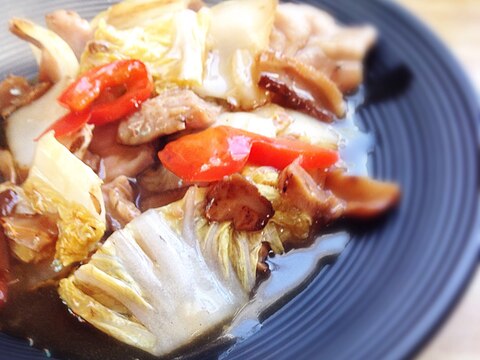 白菜と豚肉の中華あんかけ♪